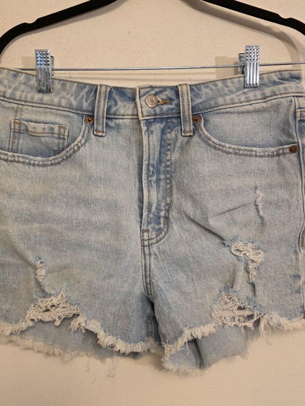 Old Navy OG Straight High Rise Jean Short Women's Size 8 Raw Hem Cut Offs